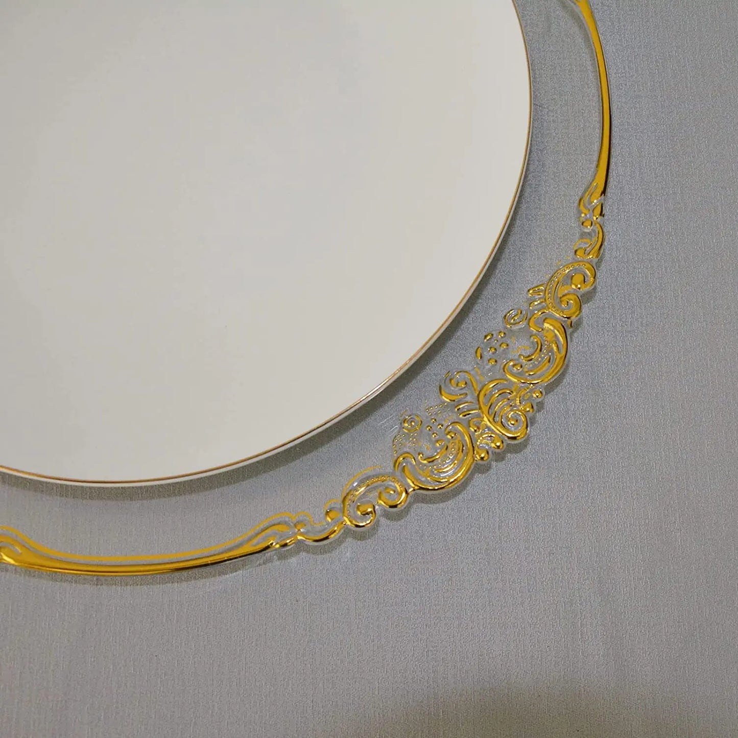 Antique Clear Charger Plate with Gold Rim