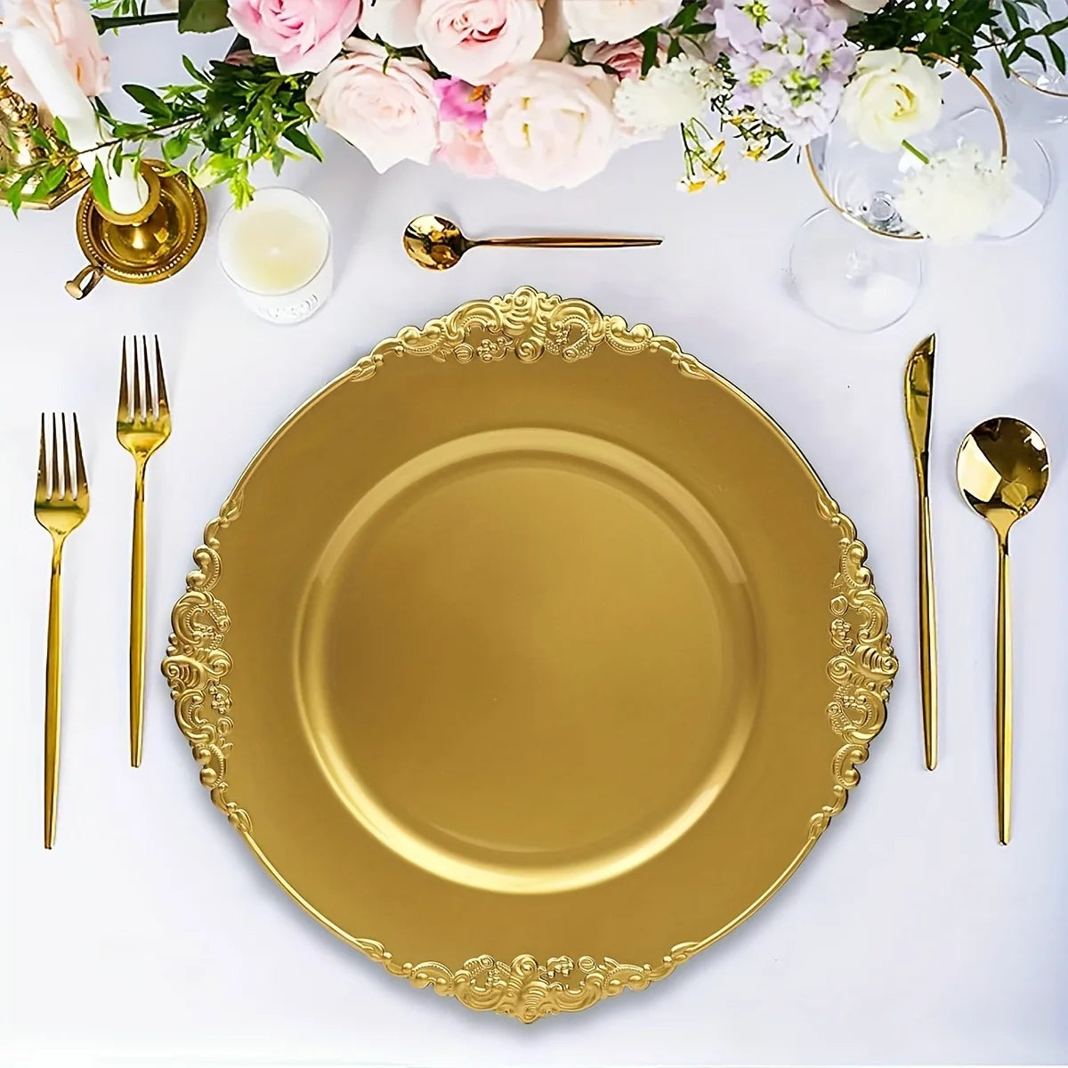 Retro Gold Charger Plate Set