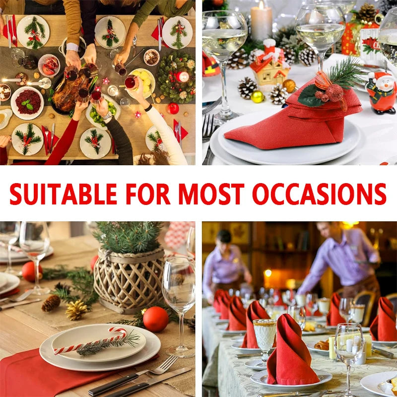 Christmas Solid Color Cloth Napkin Set