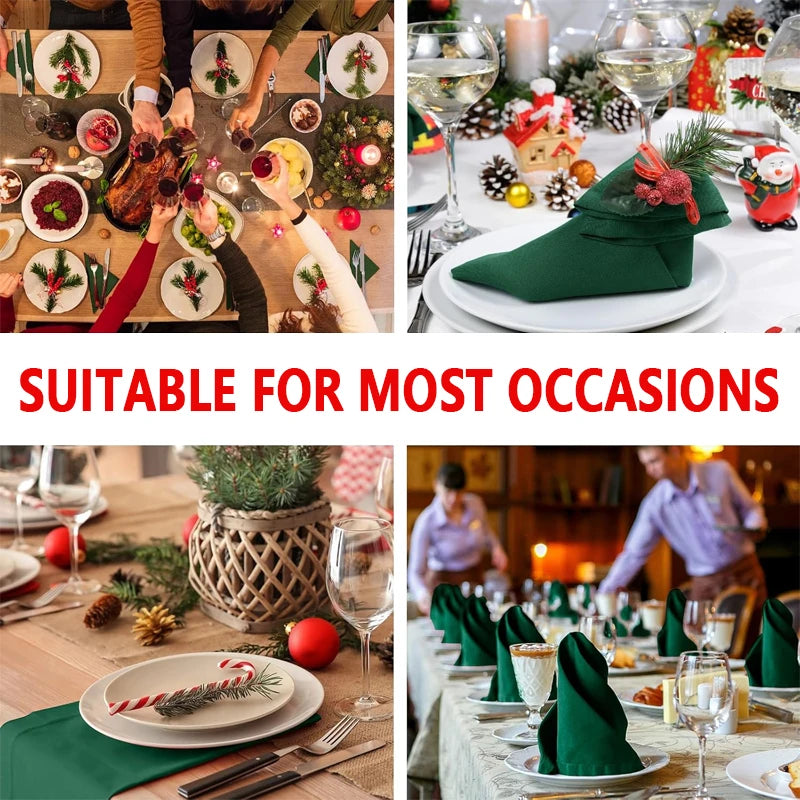 Christmas Solid Color Cloth Napkin Set