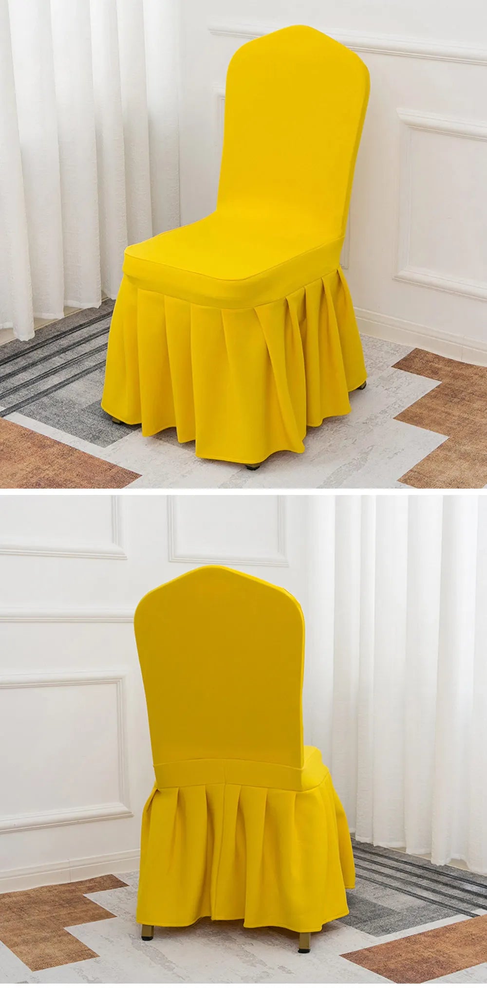 Luxury Pleated Spandex Chair Cover