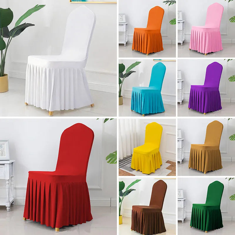 Luxury Pleated Spandex Chair Cover