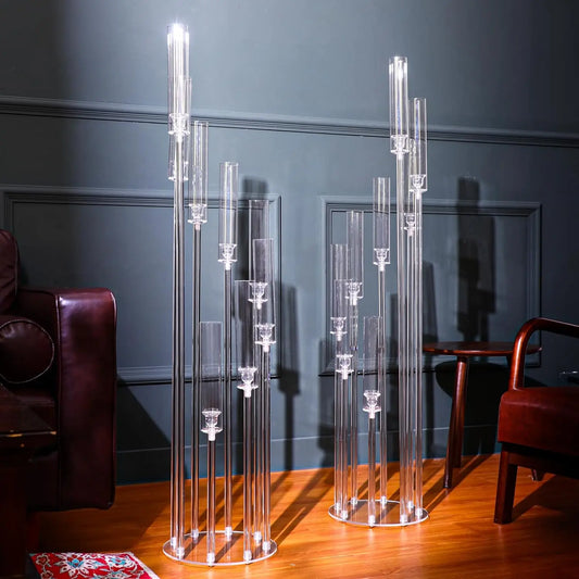 Crystal Clear Acrylic Candelabra Set