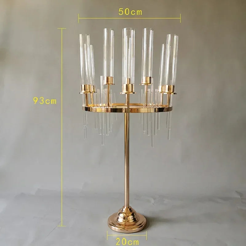 Elegant 9-Head Metal Candlestick Holder Set