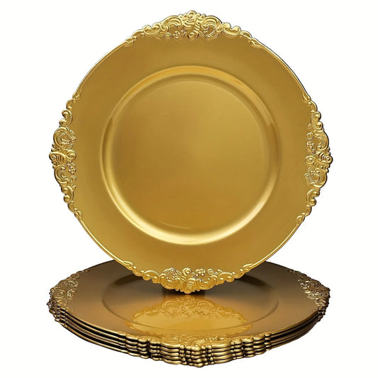 Retro Gold Charger Plate Set