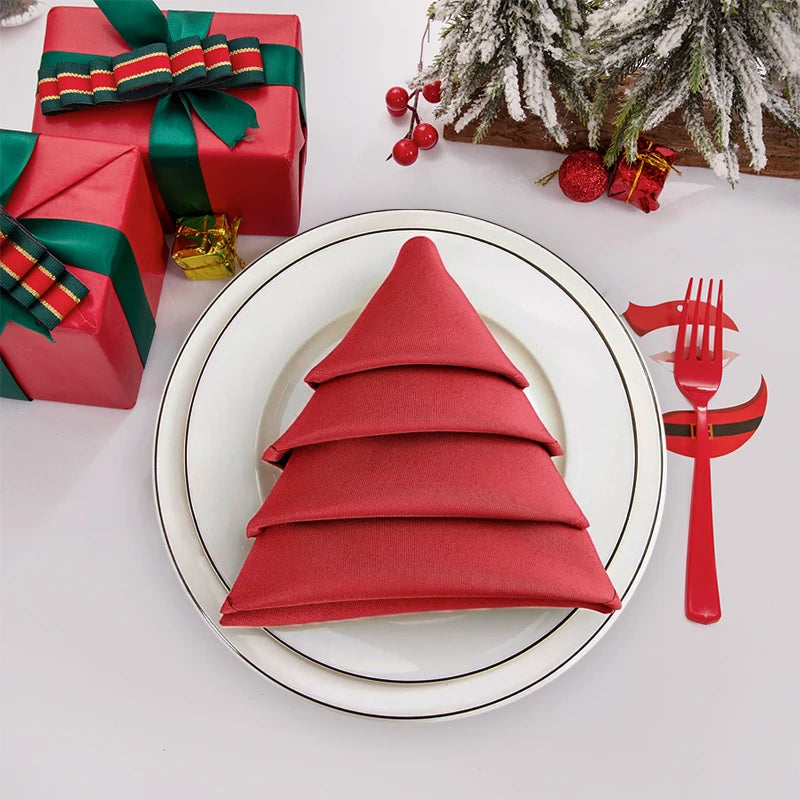 Christmas Solid Color Cloth Napkin Set