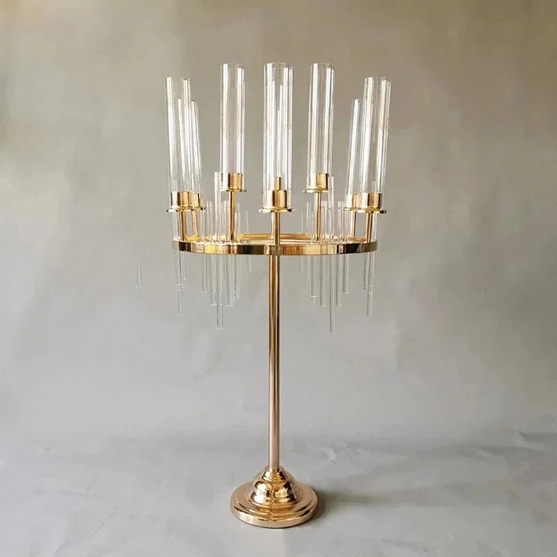 Elegant 9-Head Metal Candlestick Holder Set